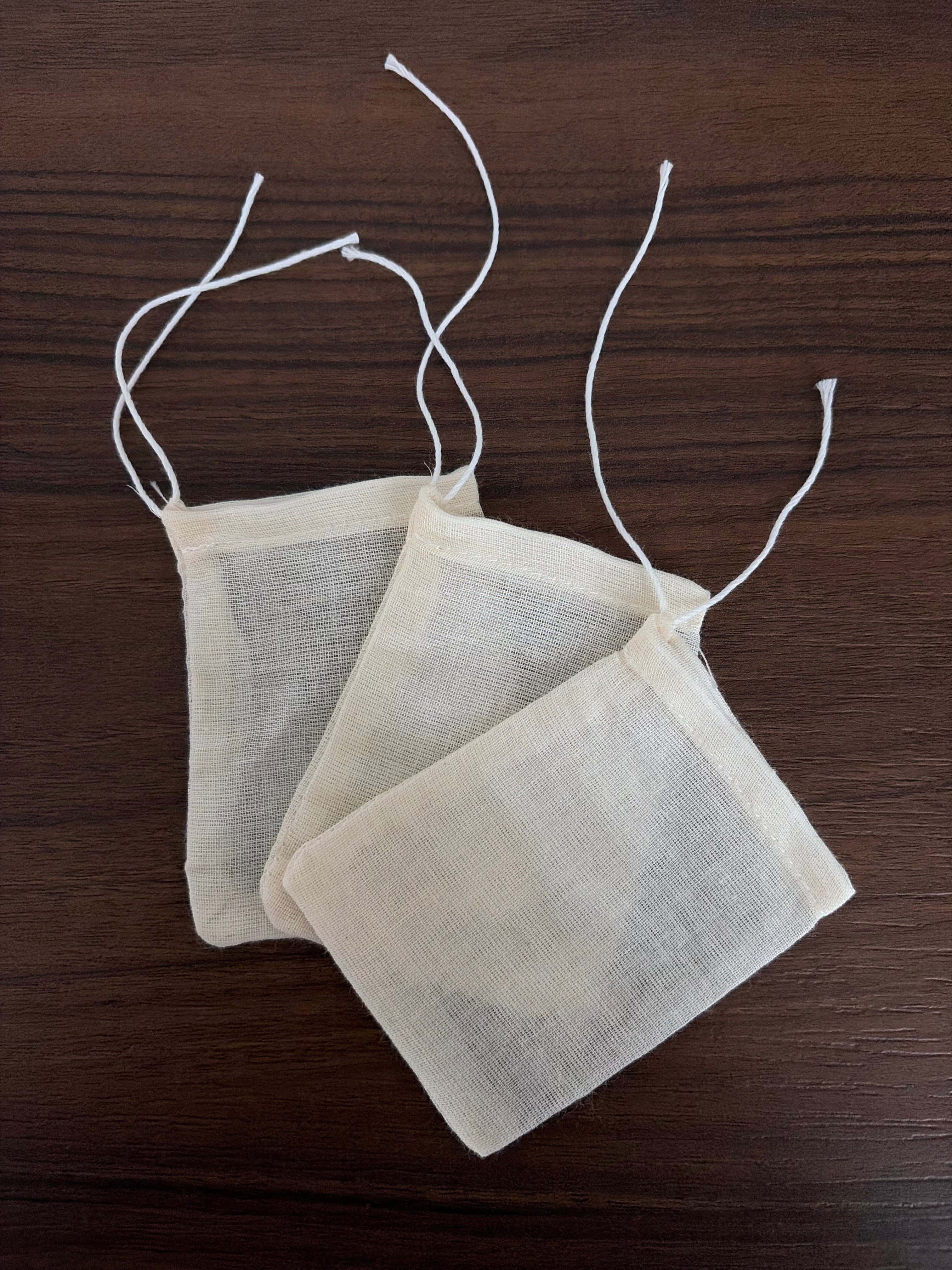 Sachets d’infusion réutilisable en coton - Lot de 3