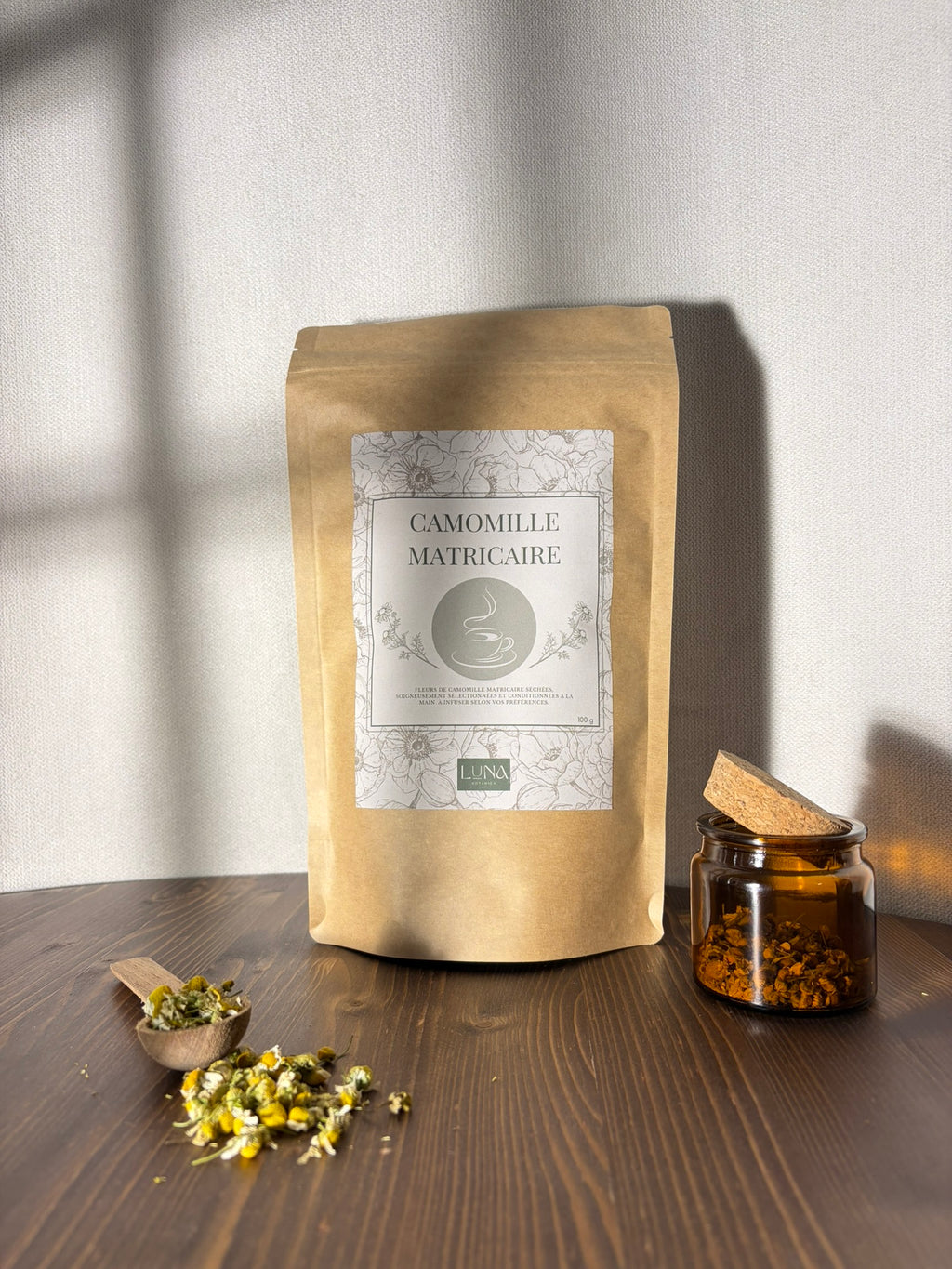 Camomille matricaire – Fleurs séchées – 100 g