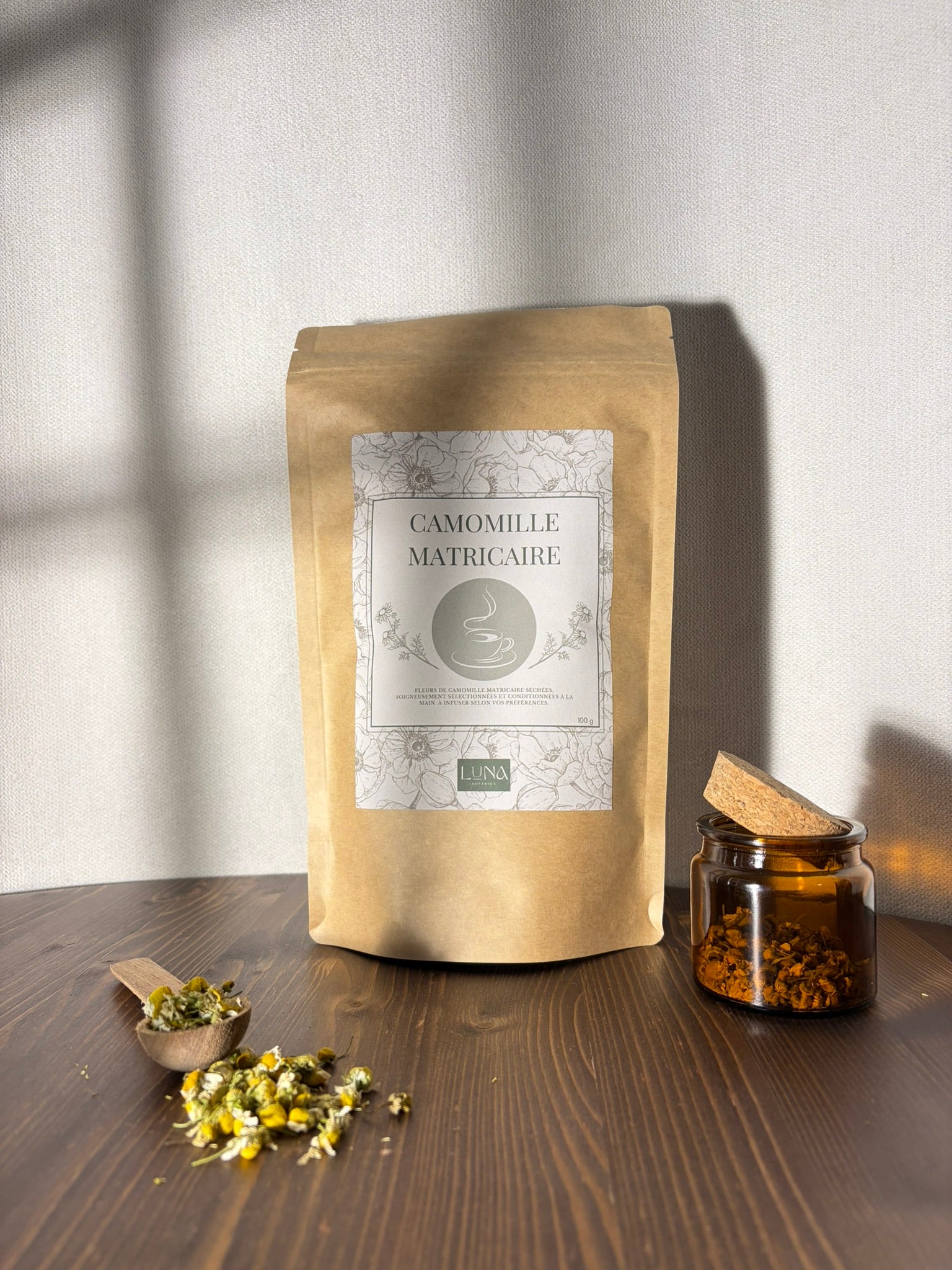 Camomille matricaire – Fleurs séchées – 100 g