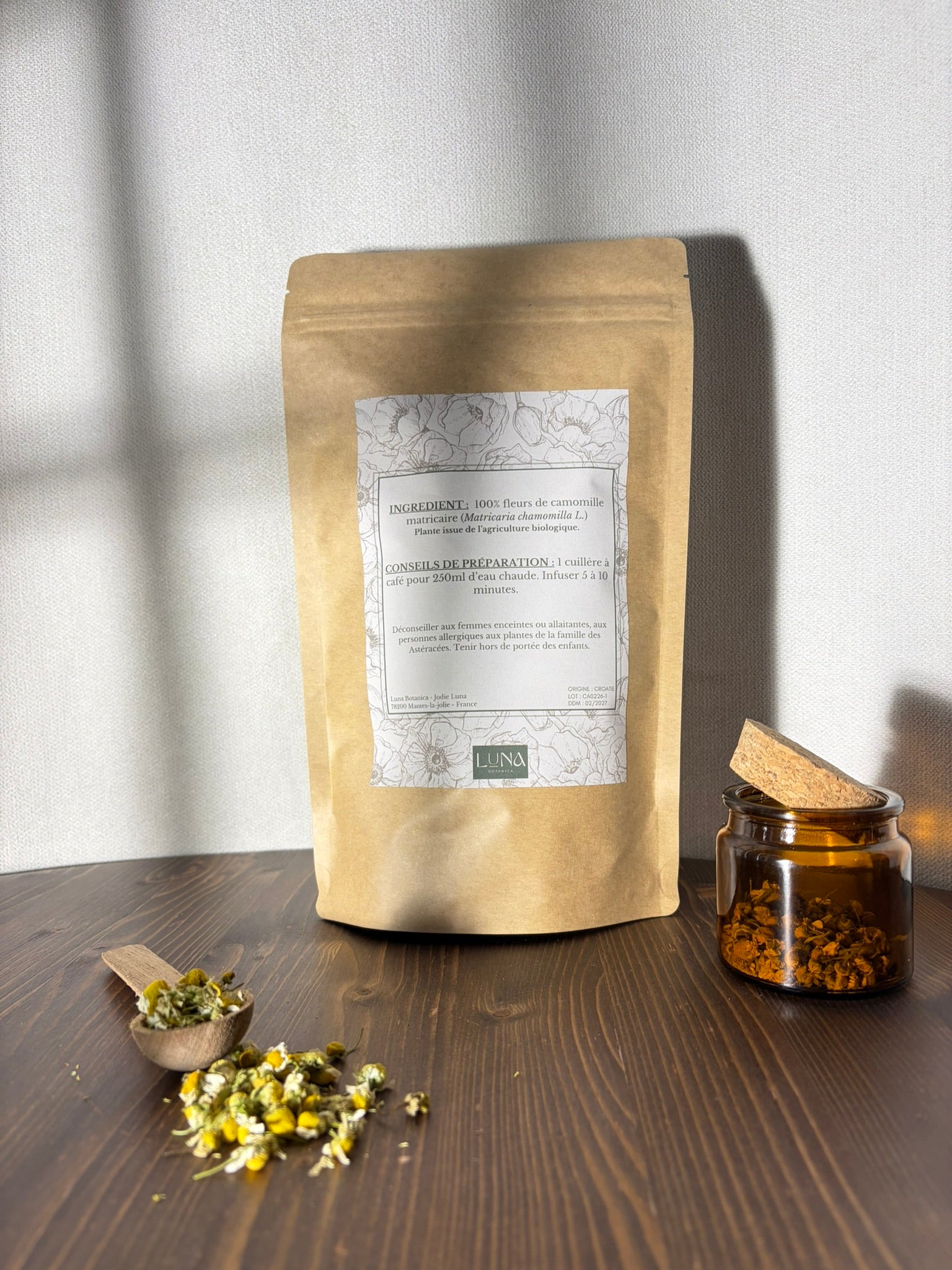 Camomille matricaire – Fleurs séchées – 100 g